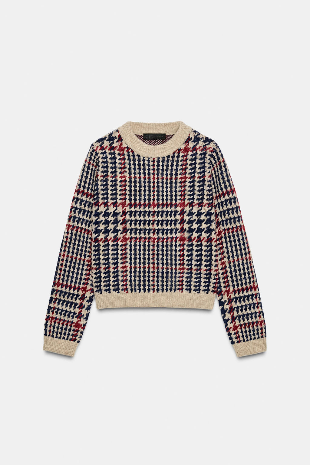 HOUNDSTOOTH WOOL JUMPER - Zara фото 7