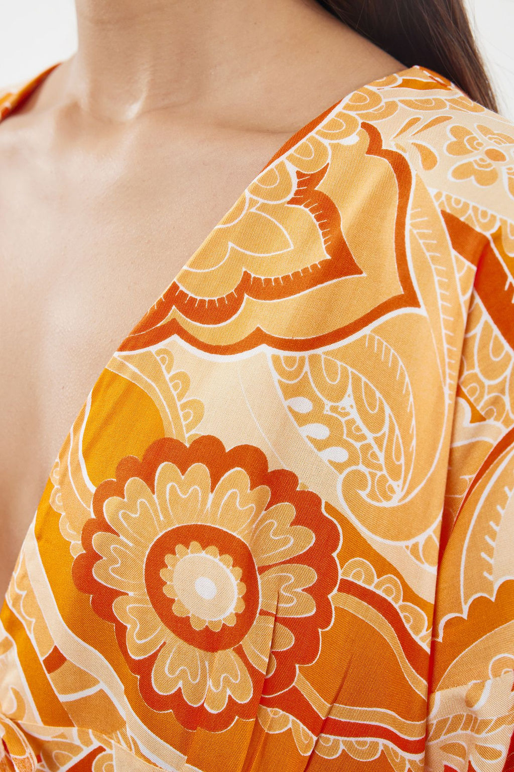 Trendyolmilla Cok Renkli Etnik Desenli Baglama/Fiyonk Detayl? Viskon Sortlu Dokuma Pijama Tak?m? THMSS23PT00165  фото 17