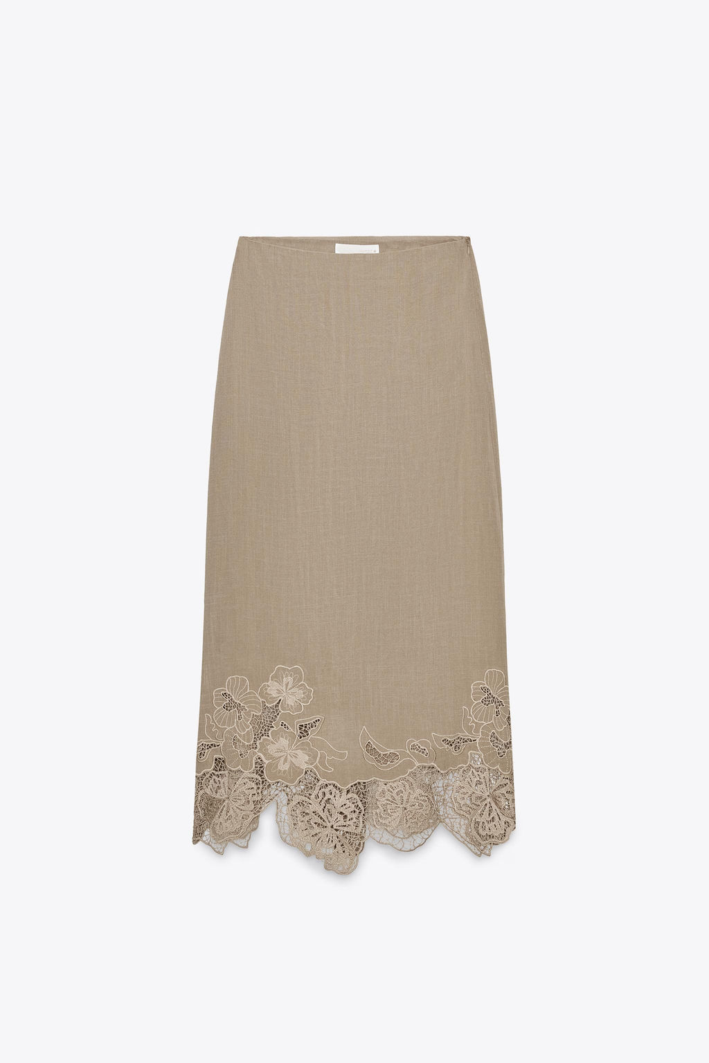 EMBROIDERED MIDI LINGERIE SKIRT - Zara фото 6