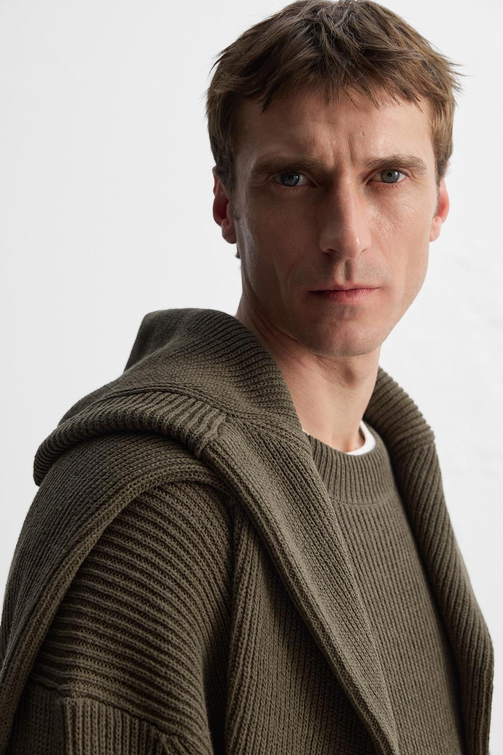 RELAXED FIT COTTON BLEND SWEATER - Zara фото 4