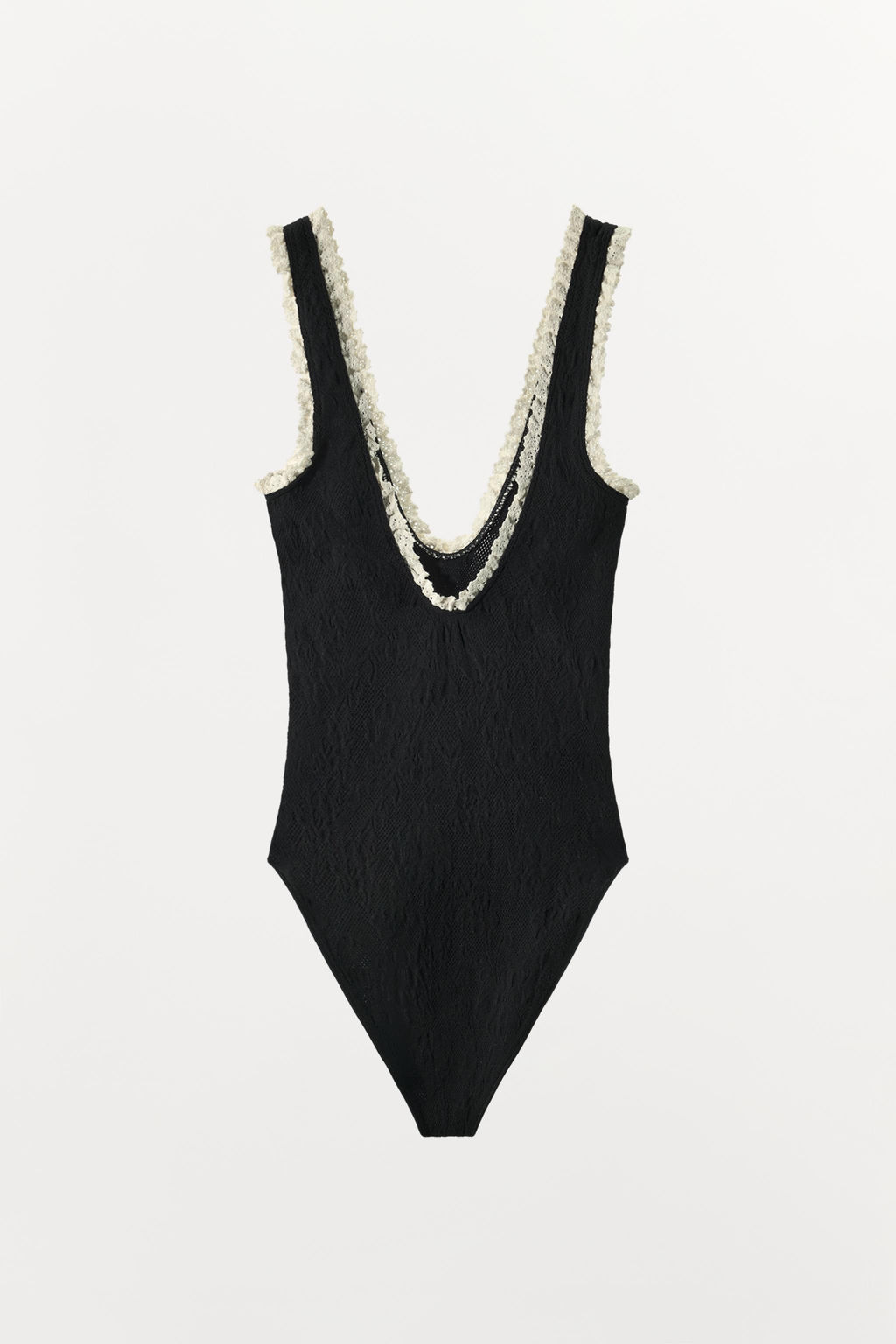 BODY SEAMLESS ENCAJE / Negro / Blanco - Zara фото 10