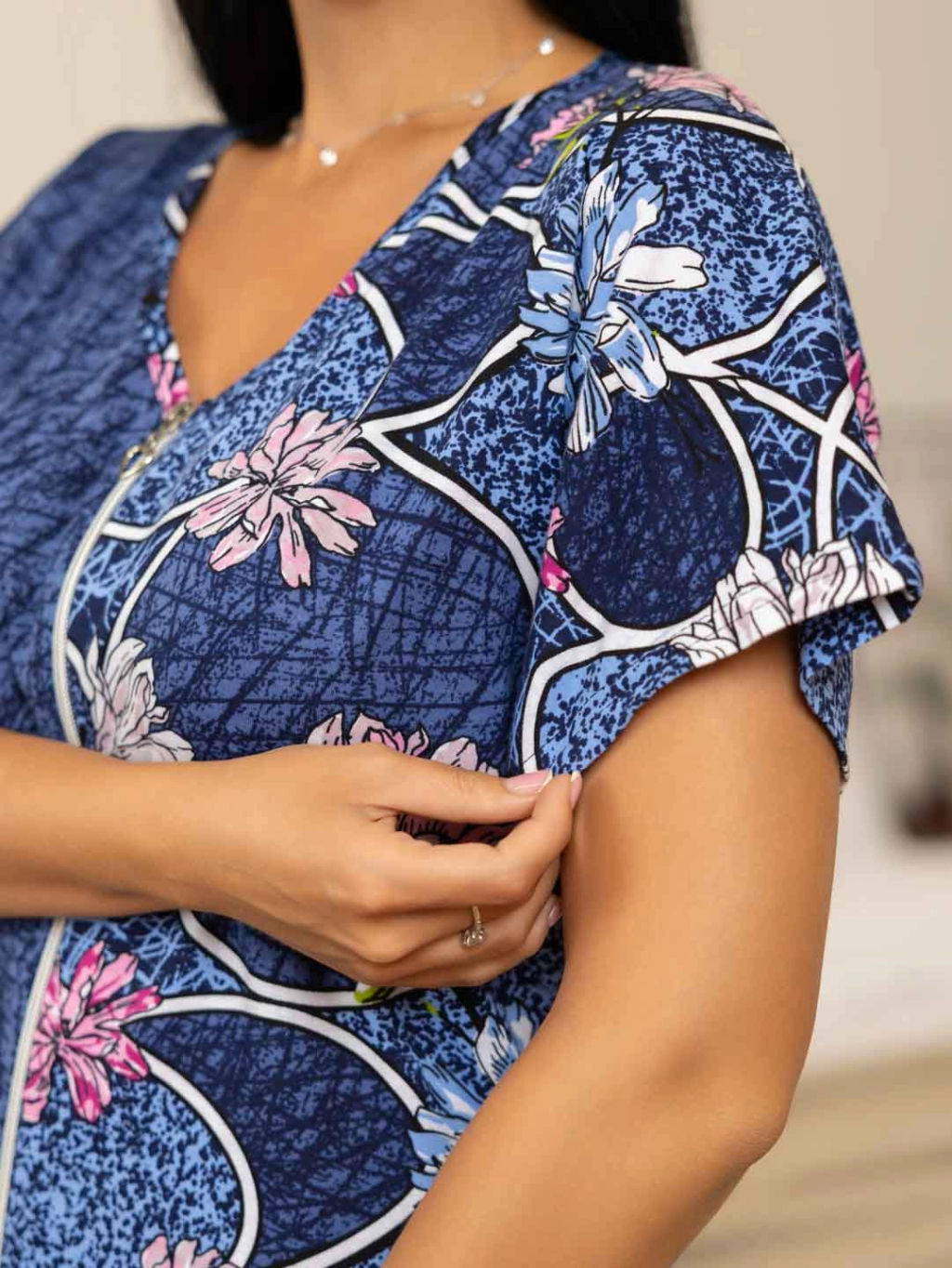 Халат женский, цвет синий