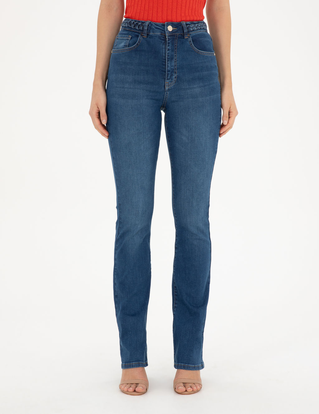 Koyu _ndigo Flare Fit Jean Pantolon
