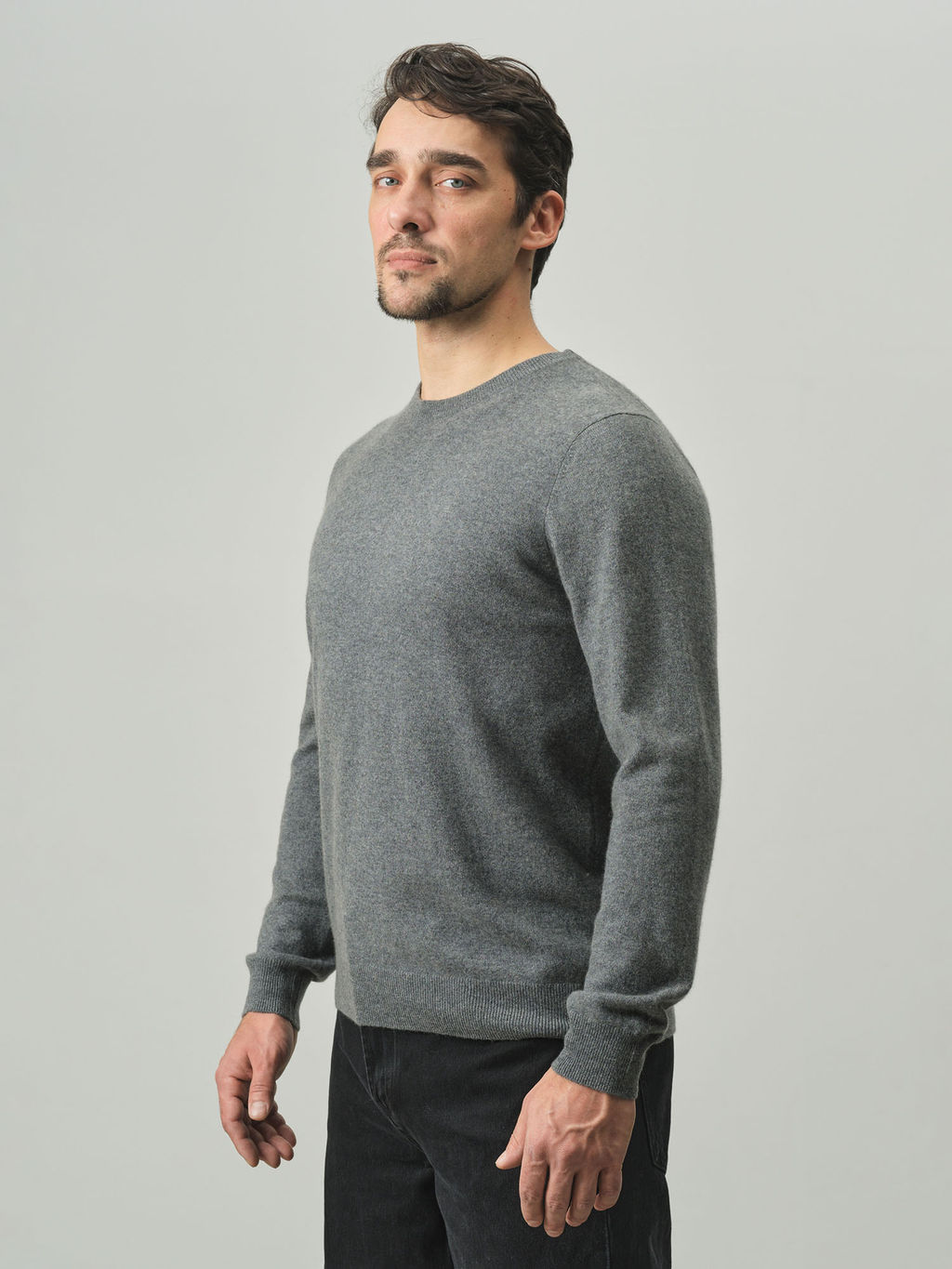 Джемпер из кашемира мужской KM040800-E серый