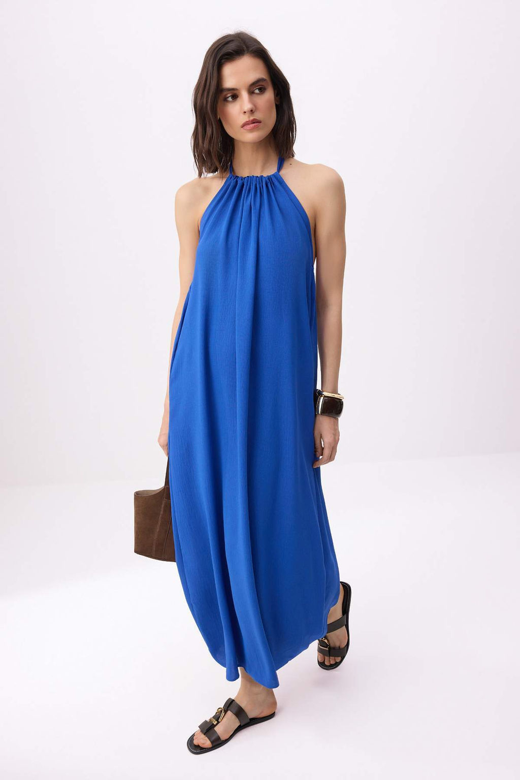 Siyah Rahat Kesim Maxi Dokuma Elbise TWOSS26EL00329 - Trendyolmilla фото 6