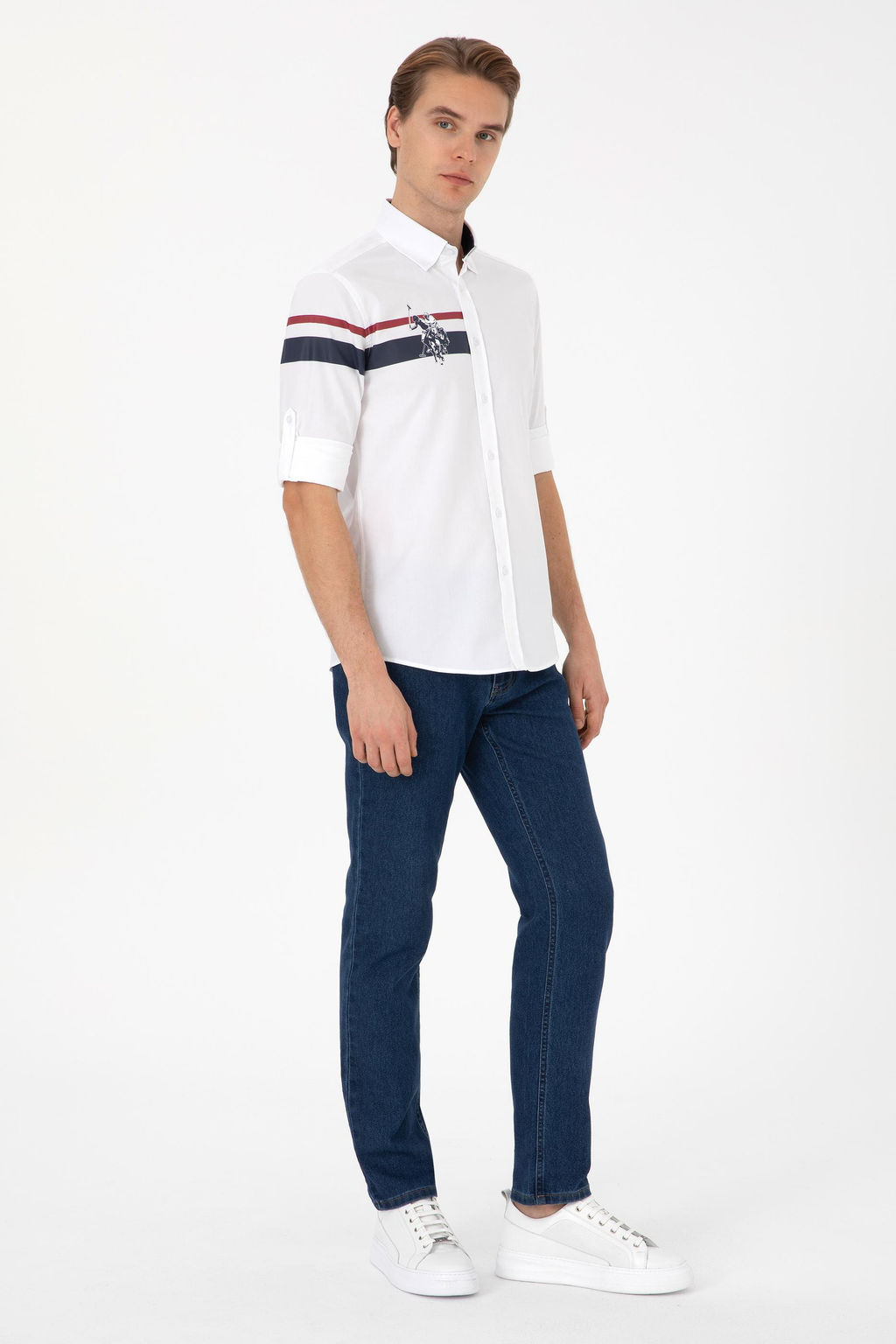 Erkek Beyaz Uzun Kollu G_mlek - U.s. polo assn фото 4