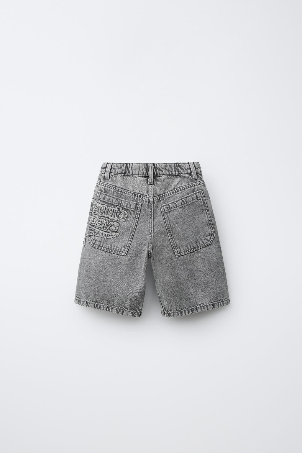 BERMUDA DENIM ESTRELLA Y TEXTO / Gris medio - Zara фото 3