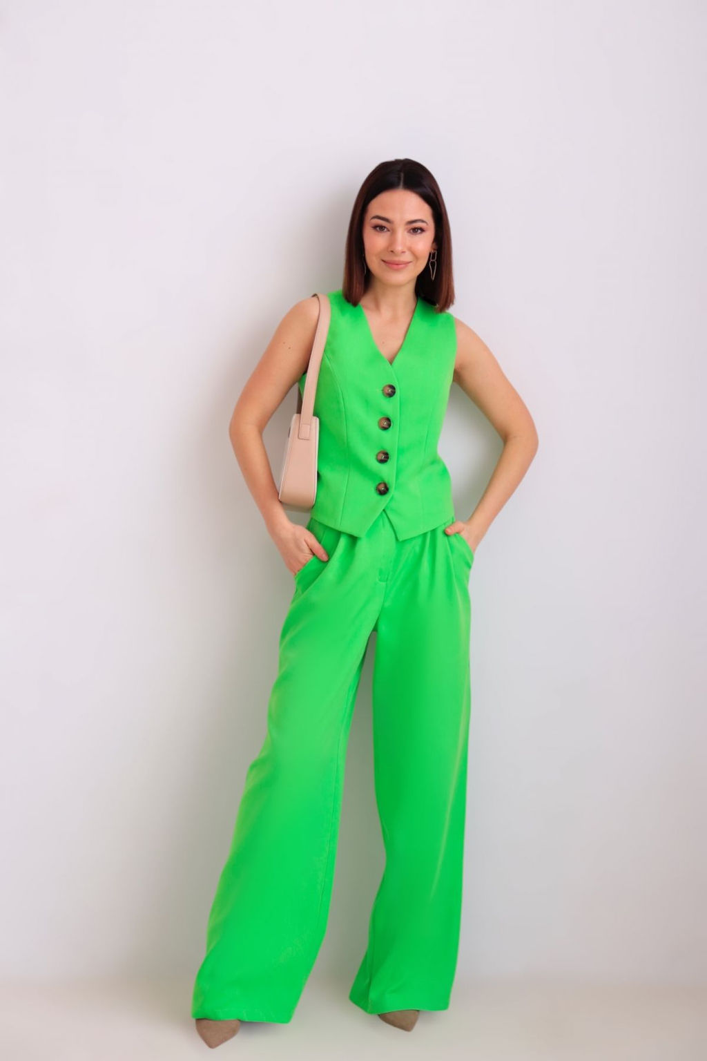 Martichelli Костюм с жилетом ярко-зелёный