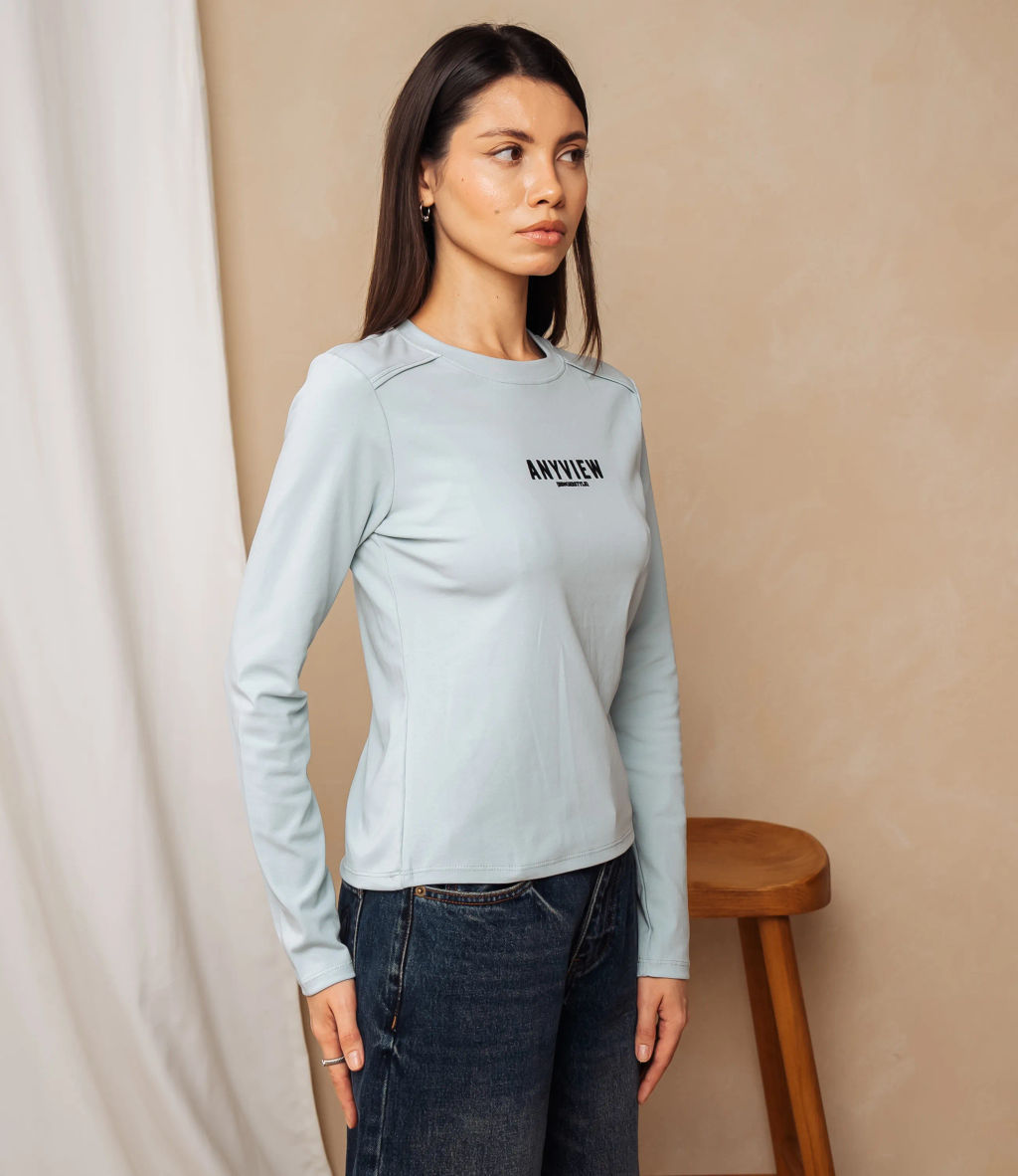 Лонгслив #КТ9072, голубой - Dommod фото 2