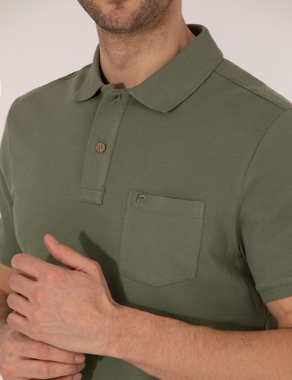 Haki Regular Fit Polo Yaka Basic Ti__rt