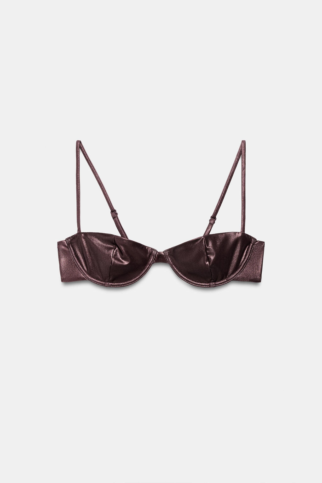 TOP BIKINI AROS EFECTO METALIZADO / Marr?n - Zara фото 4