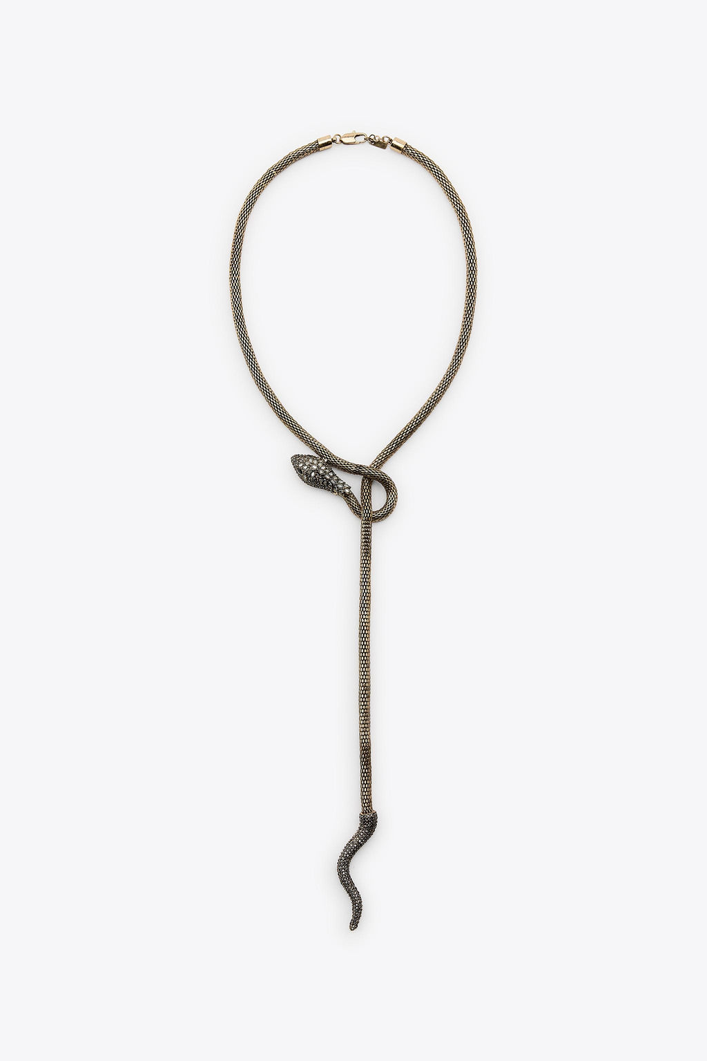 TEXTURED SNAKESKIN PRINT NECKLACE - Zara фото 3