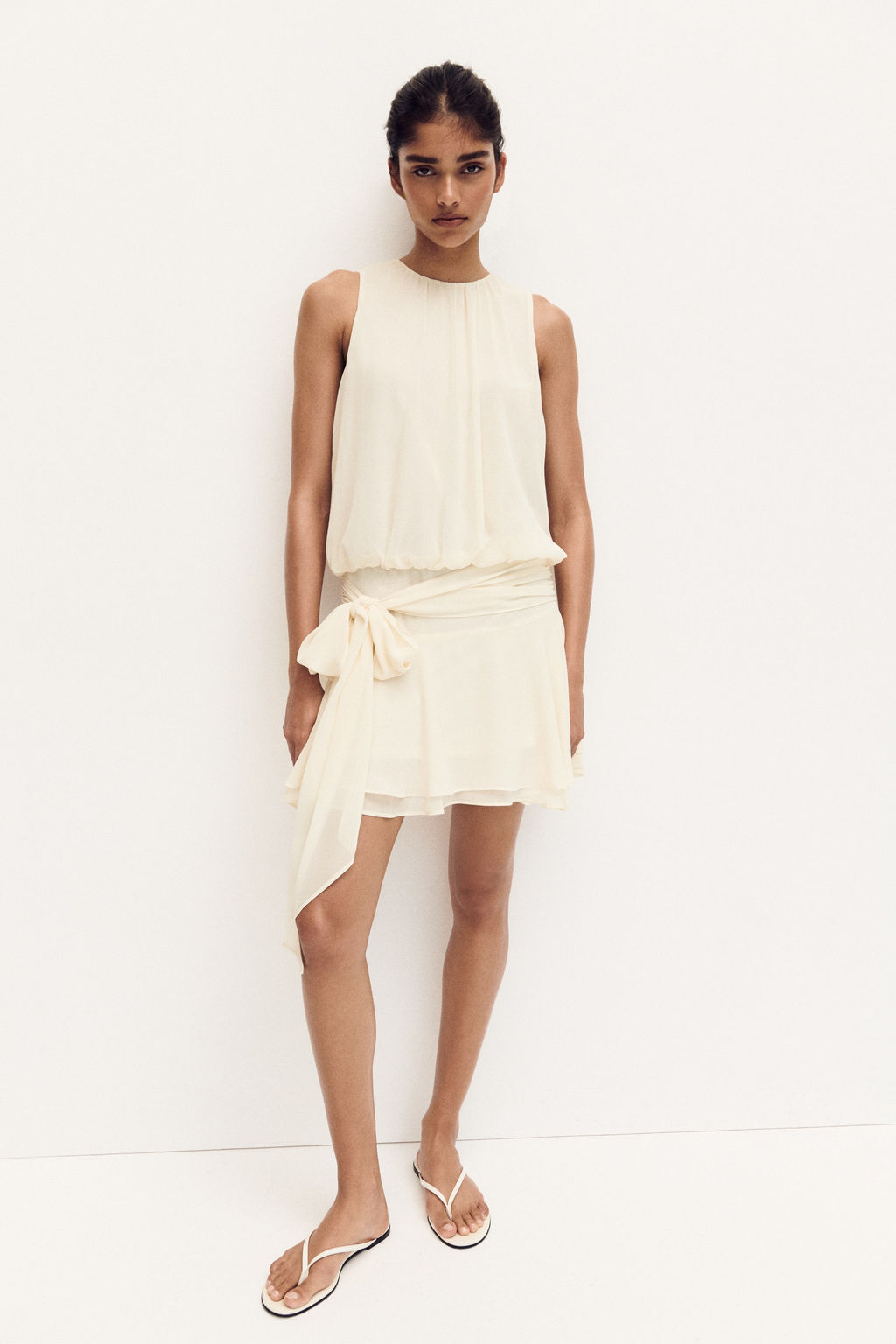 Vestido de gasa con lazada - H&m фото 3