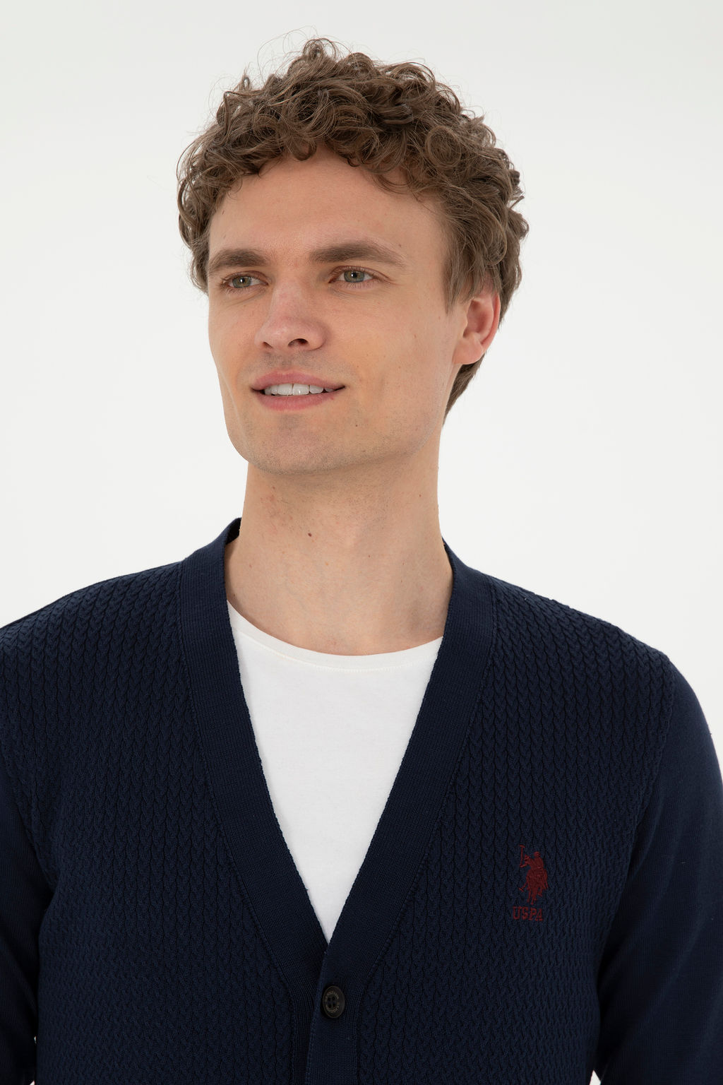 Мужской кардиган U.S. Polo Assn темно-синий хлопок  фото 16