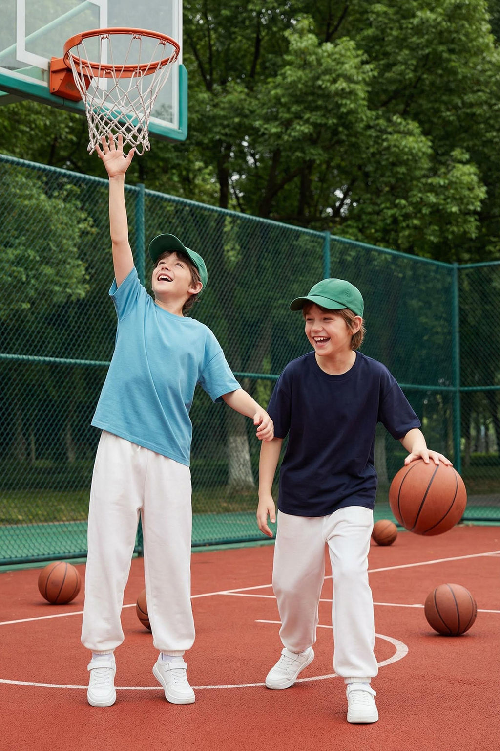 Siyah-Gri 2li Erkek Cocuk Pamuklu Basic Oversize/Genis Kal?p Orme T-Shirt TKDSS25TS00052 - Trendyolmilla фото 6