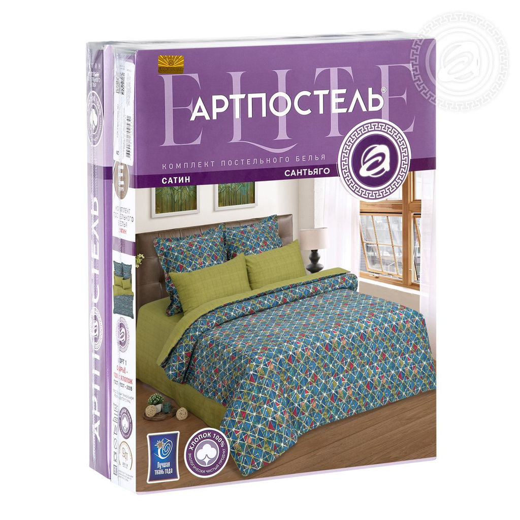 Постельное белье Сантьяго (сатин Россия) 2 сп. с Евро/Пододеяльник (молния): 1 шт. - 215*175; Простыня: 1 шт. - 215*240; Наволочка (клапан, ушки): 2 шт. - 70*70 Россия