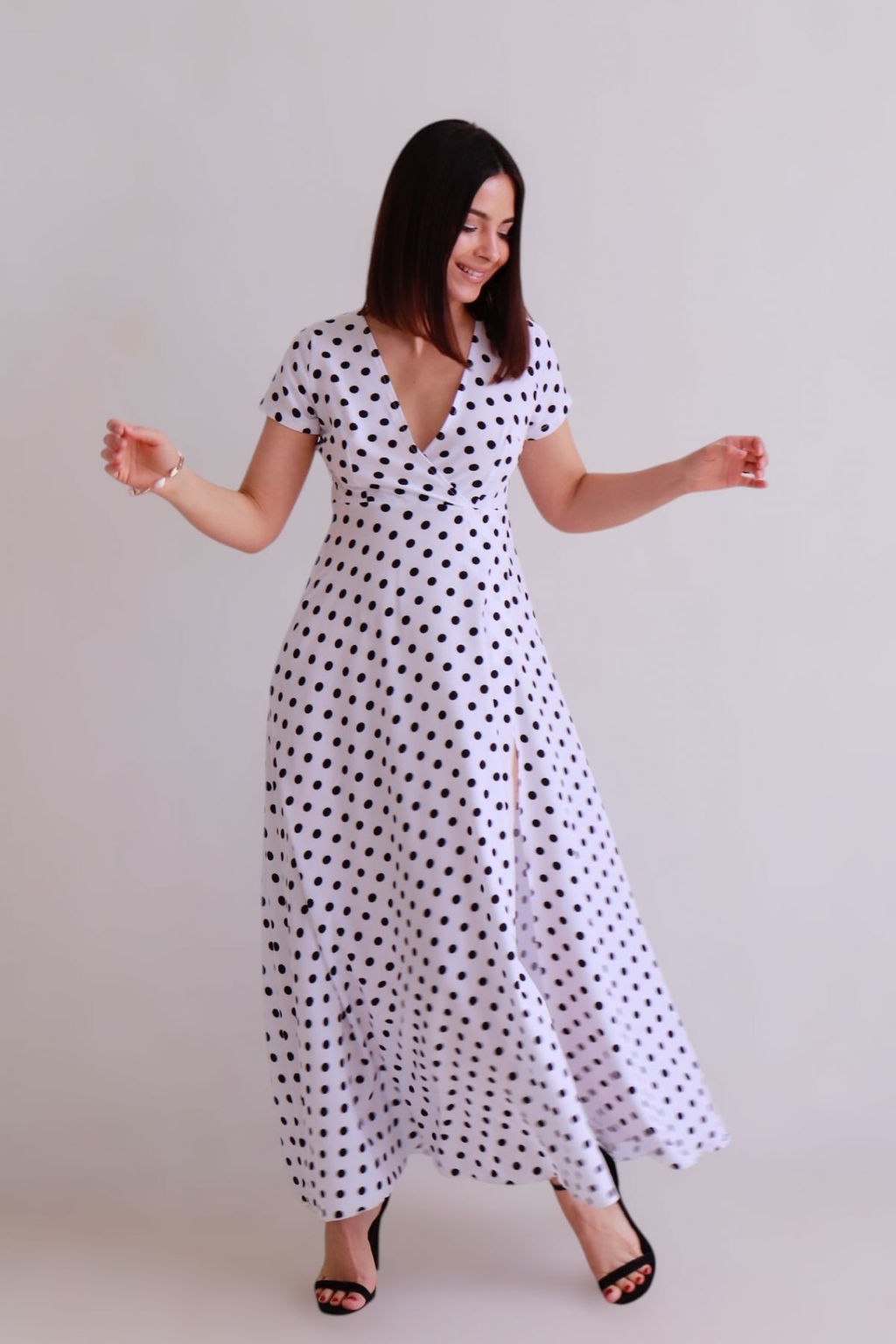 Martichelli Платье белое в горошек  фото 4