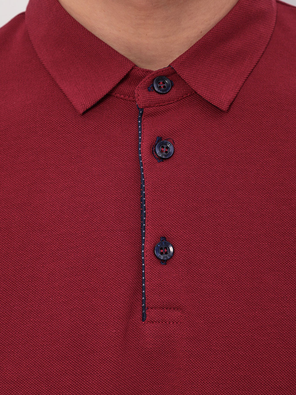 Джемпер мужской с воротником поло GREG G155-PO1246-CTR2085 (бордовый)  фото 6