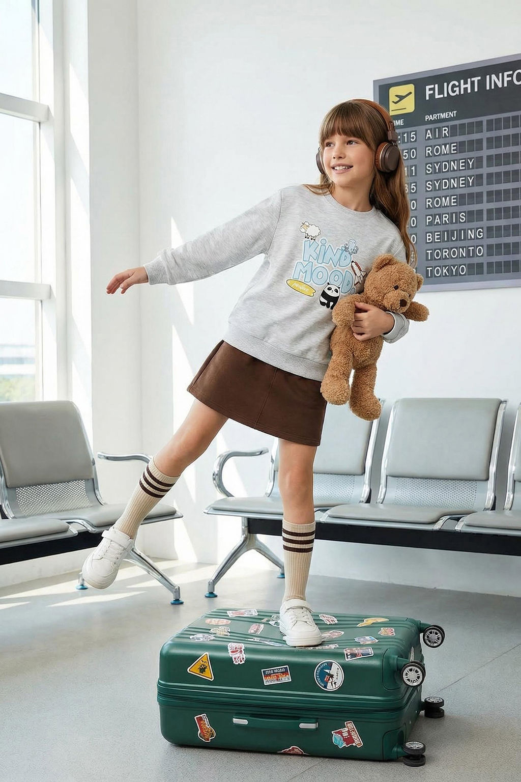 K?rm?z? K?z Cocuk Desenli Bisiklet Yaka Slogan Orme Sweatshirt TKDAW25SW00041 - Trendyolmilla фото 5