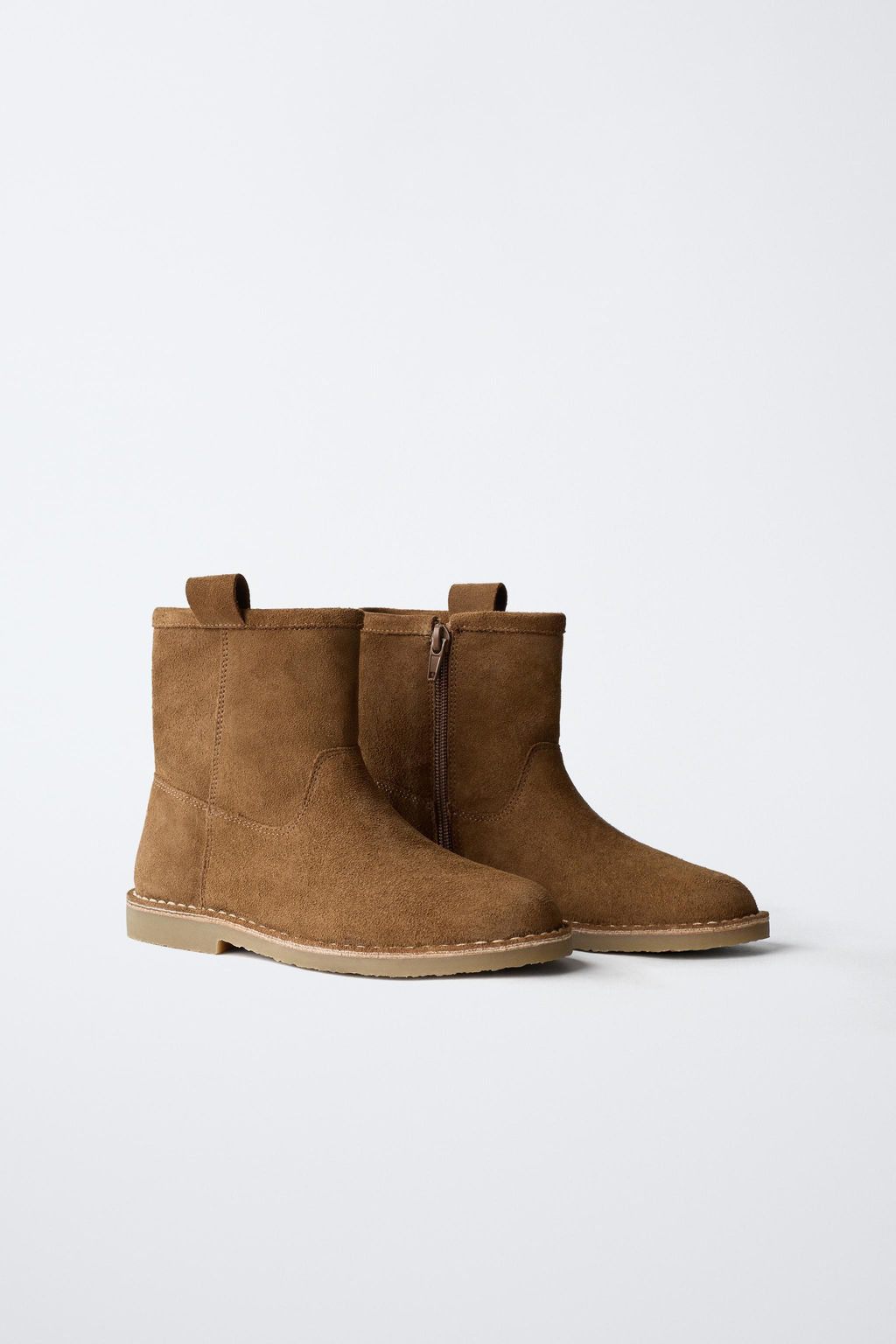 TOPSTITCHED LEATHER ANKLE BOOTS - Zara фото 2