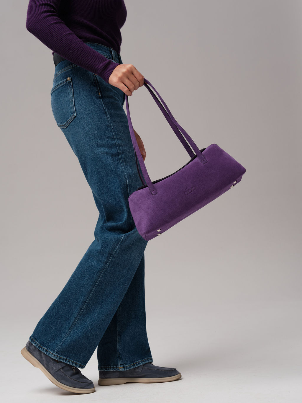 Замшевая сумка Raduy DBR 31127 фиолетовая гуашь  фото 5