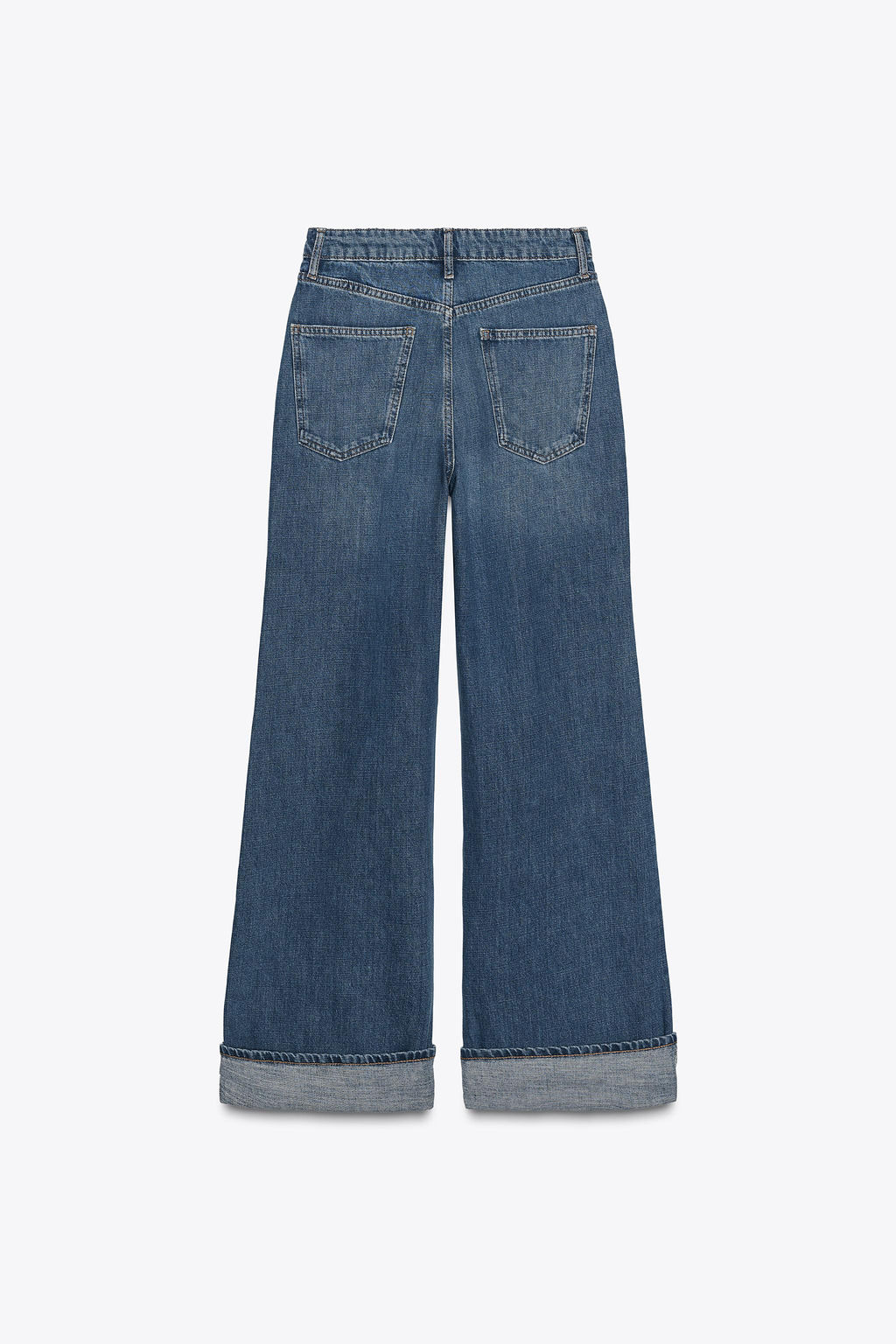ZW COLLECTION MID-WAIST TURN-UP HEM JEANS - Zara фото 9