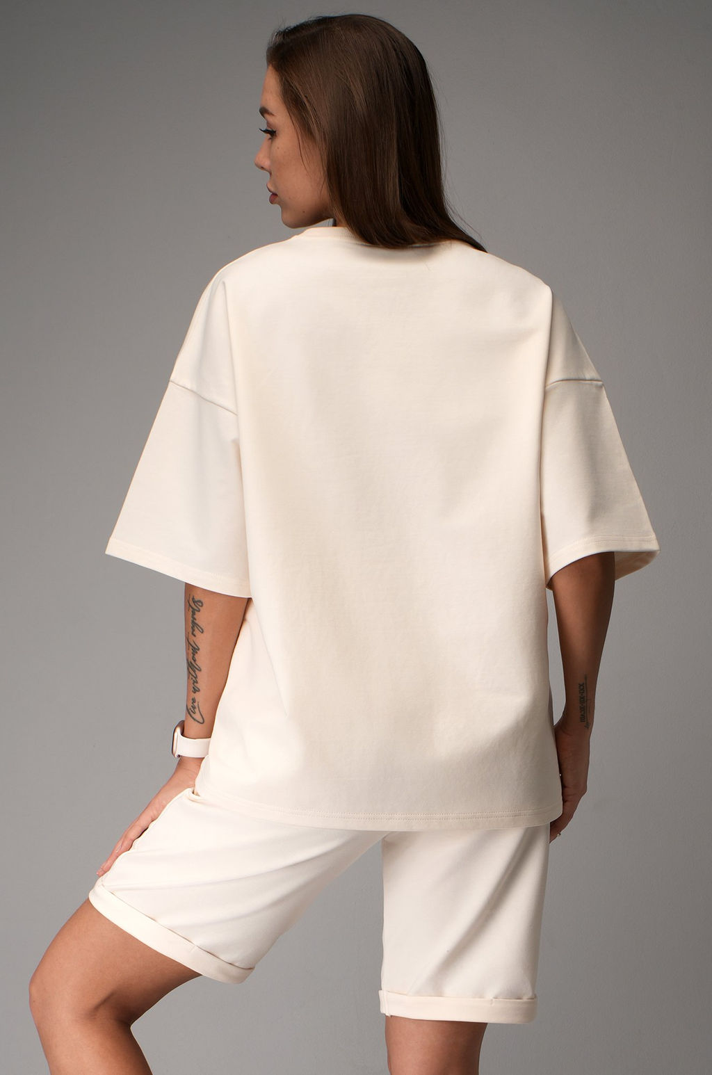 Женский костюм оверсайз из футера двухнитки Happyfox