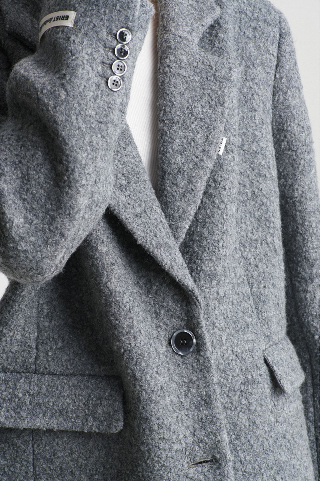 Пальто-жакет из вареной шерсти Grey