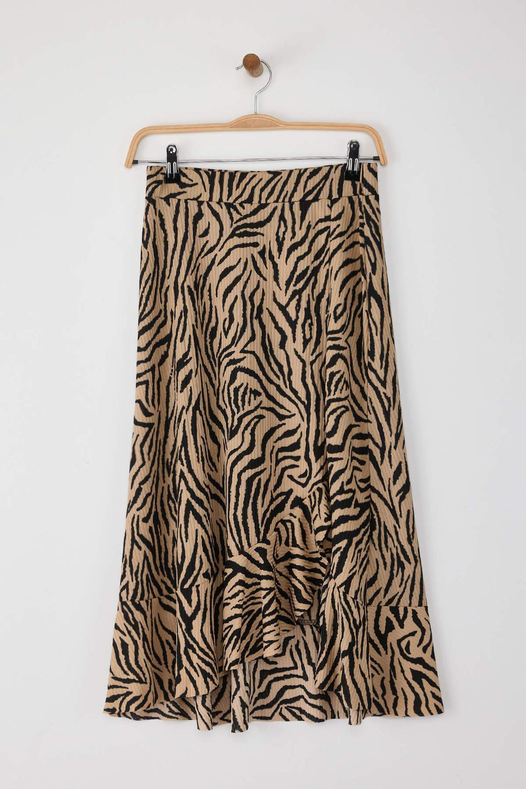 TRENDYOLMILLA K?rm?z? Bask?l? Buzgu Detayl? ve Volanl? Yuksek Bel Esnek Etek TWOSS21ET0029 фото 56