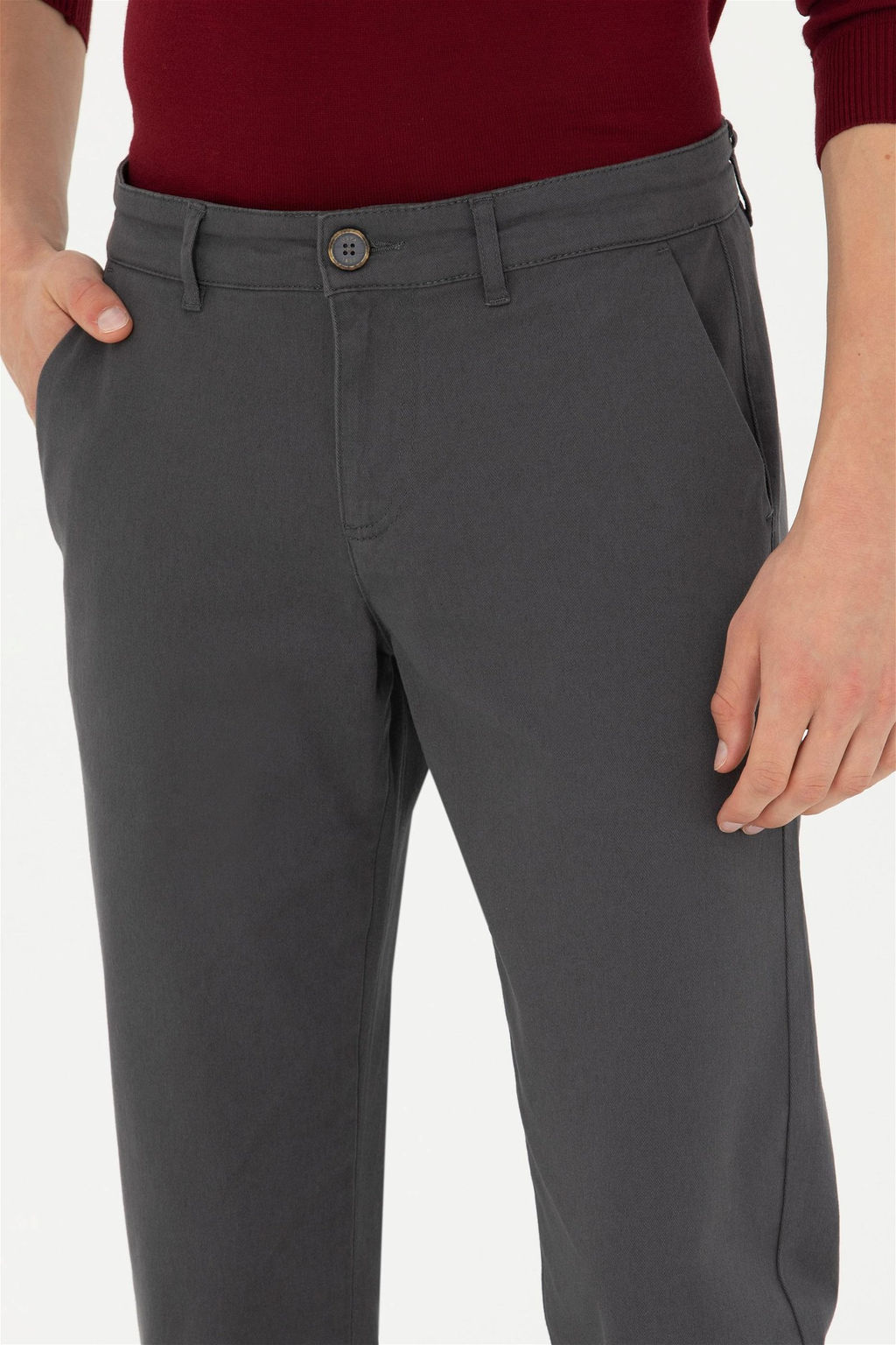 Мужские брюки из плотной ткани антрацитового цвета - U.s. polo assn фото 6