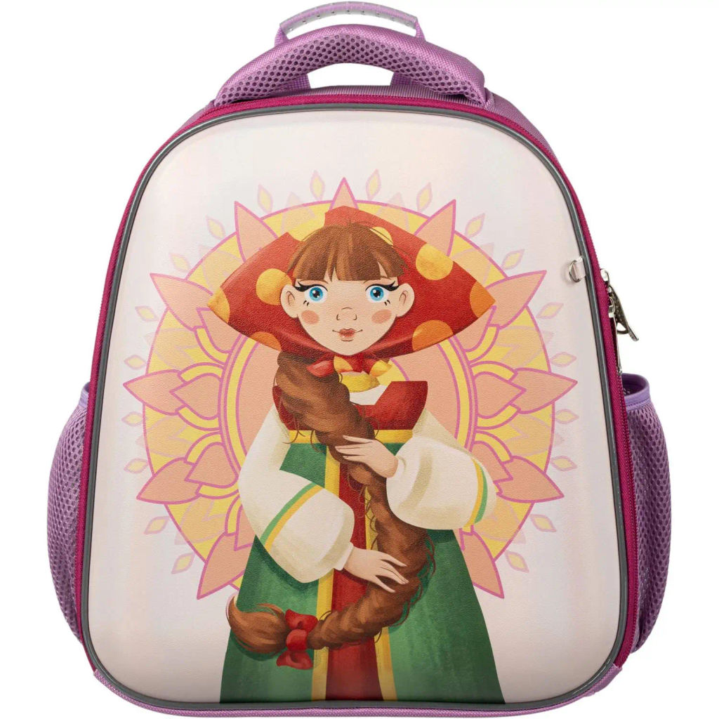 Ранец КОМУС Три богатыря Любава,Basic 2 отд.,эргоном. спинка,пайетки полиэс