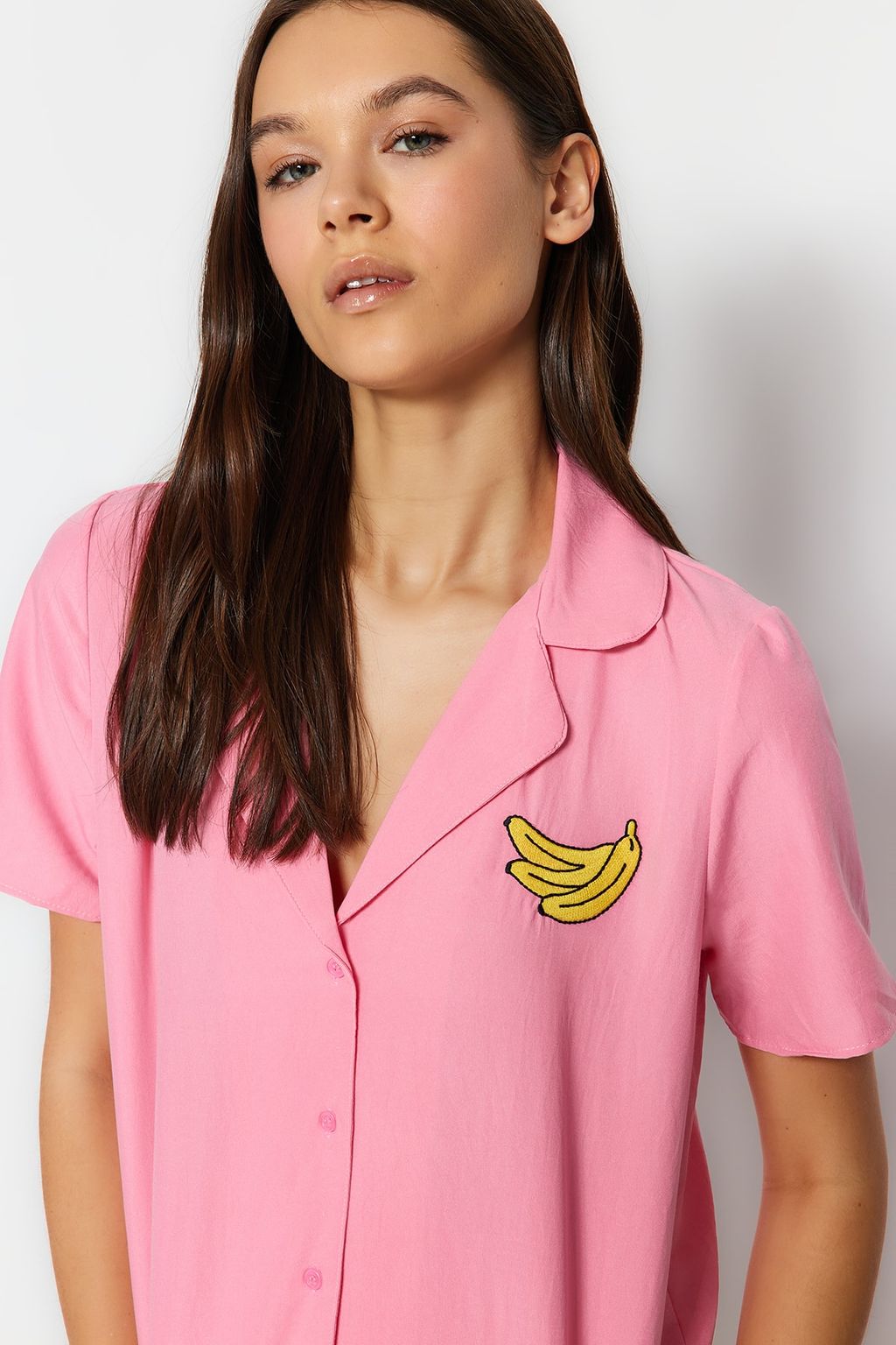 Trendyolmilla Ind?go Nak?sl? Sortlu Dokuma Pijama Tak?m? THMSS23PT00079  фото 4