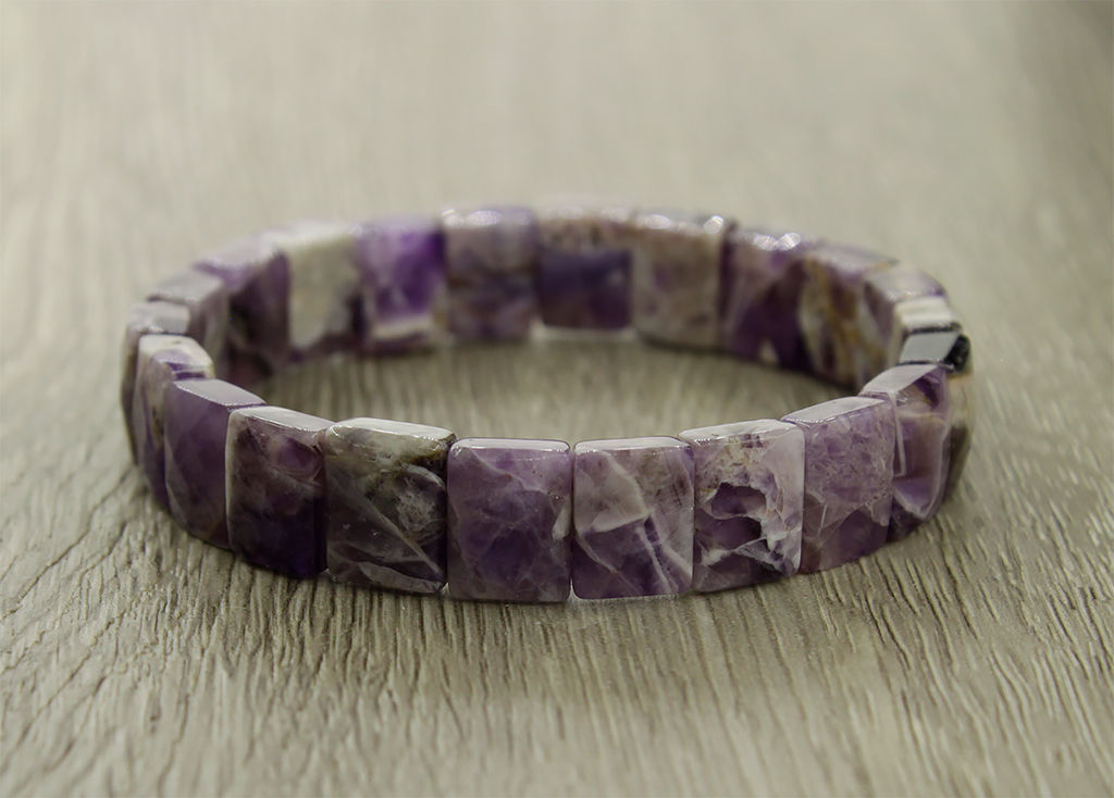 Браслет Квадро аметист (Бразилия), квадратные граненые бусины 13мм - Agat77 фото 4