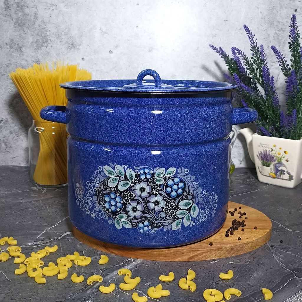 Кастрюля 9,0л 1с200/с син. с зерн. Голубика