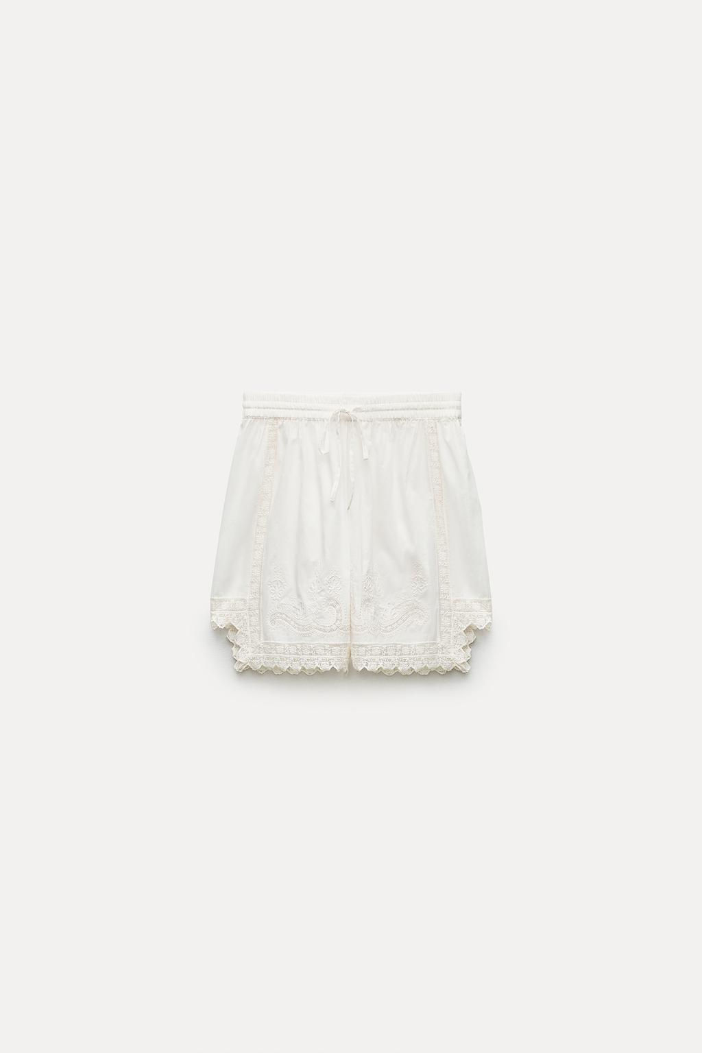 EMBROIDERED COTTON SHORTS - Zara фото 3