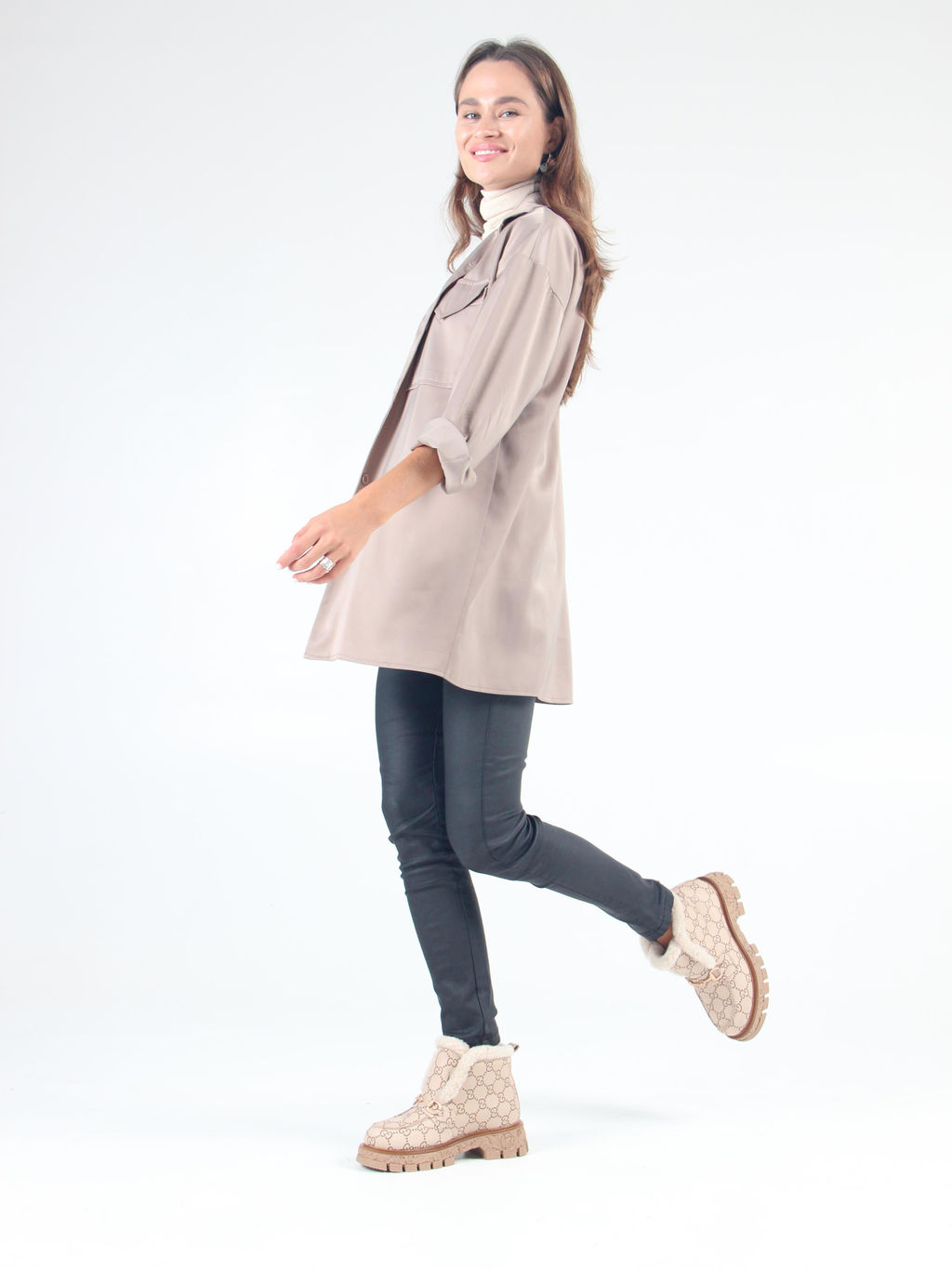 Ботинки EDART 307. PODYUM141 br. бежевый гучи коричневый/шерсть - Ed'art фото 11