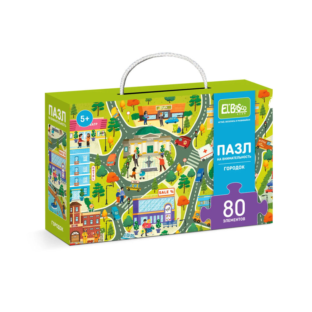 ElBascoKids / Пазл на внимательность Зимняя деревня 80 элементов - El`BascoKids фото 31