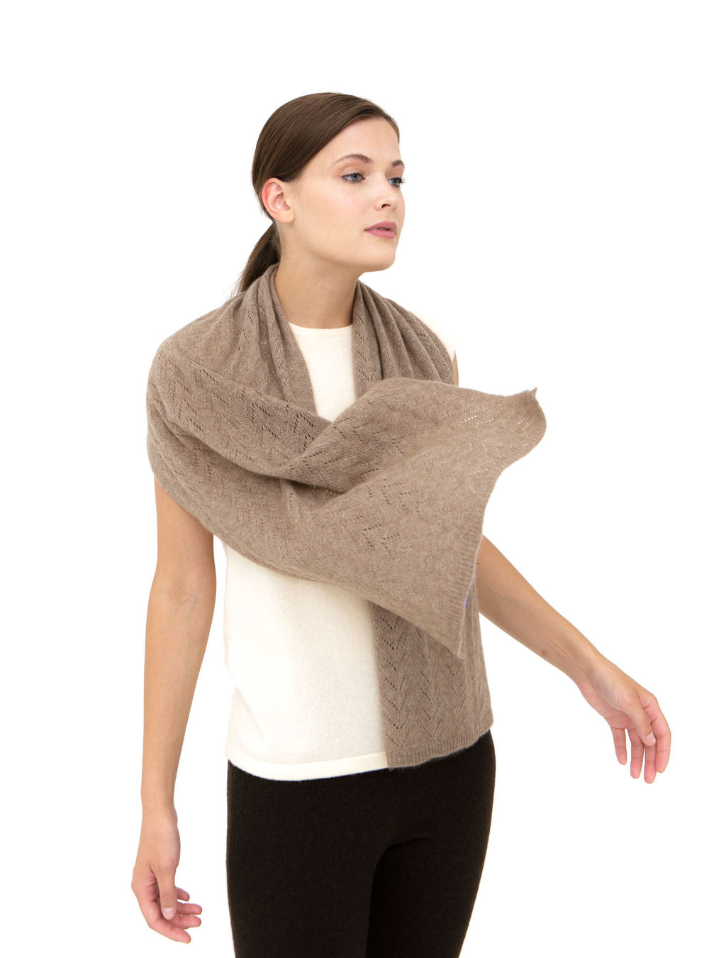 Палантин из кашемира UL капучино