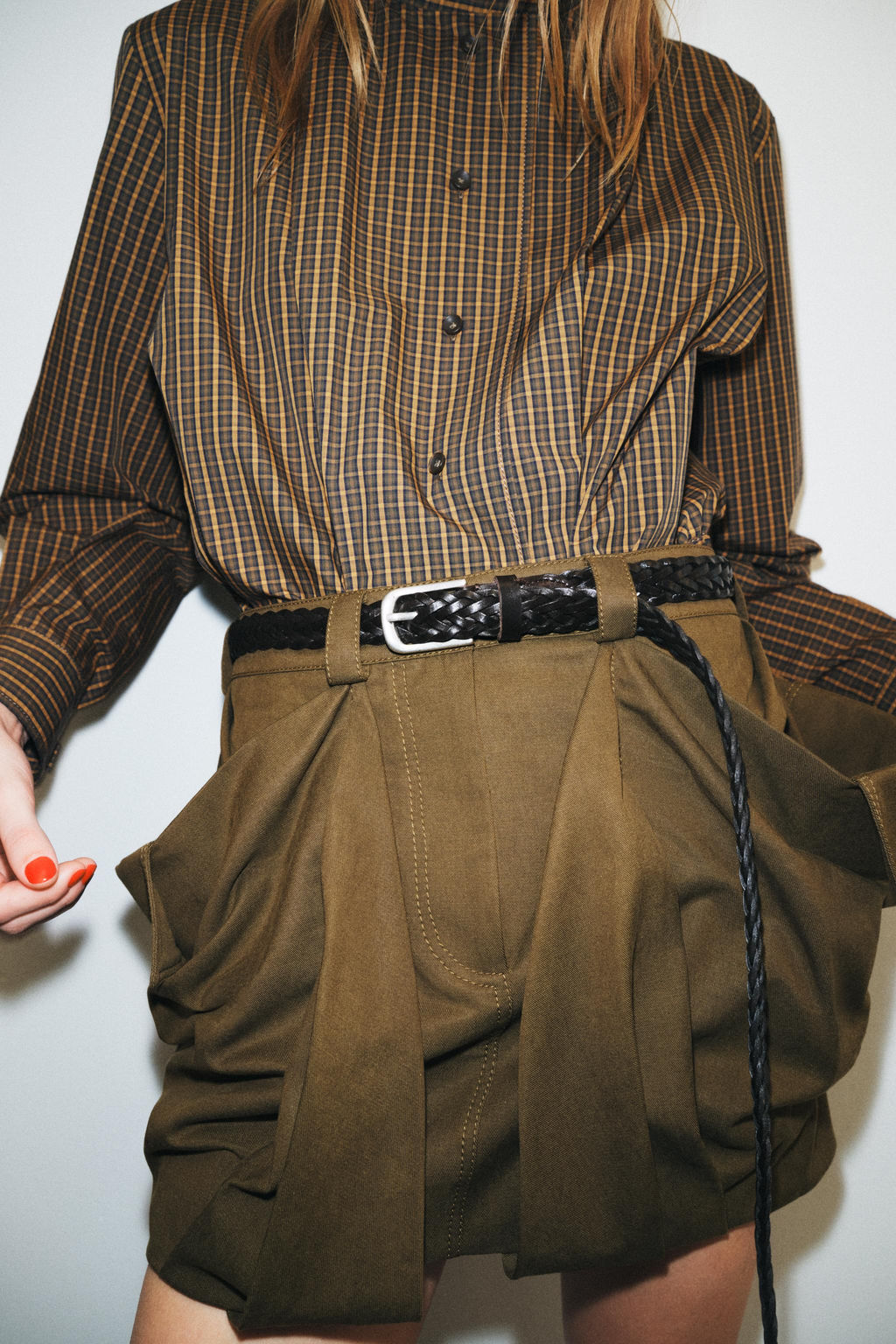CHECK COTTON SHIRT WITH BOW ZW COLLECTION - Zara фото 12