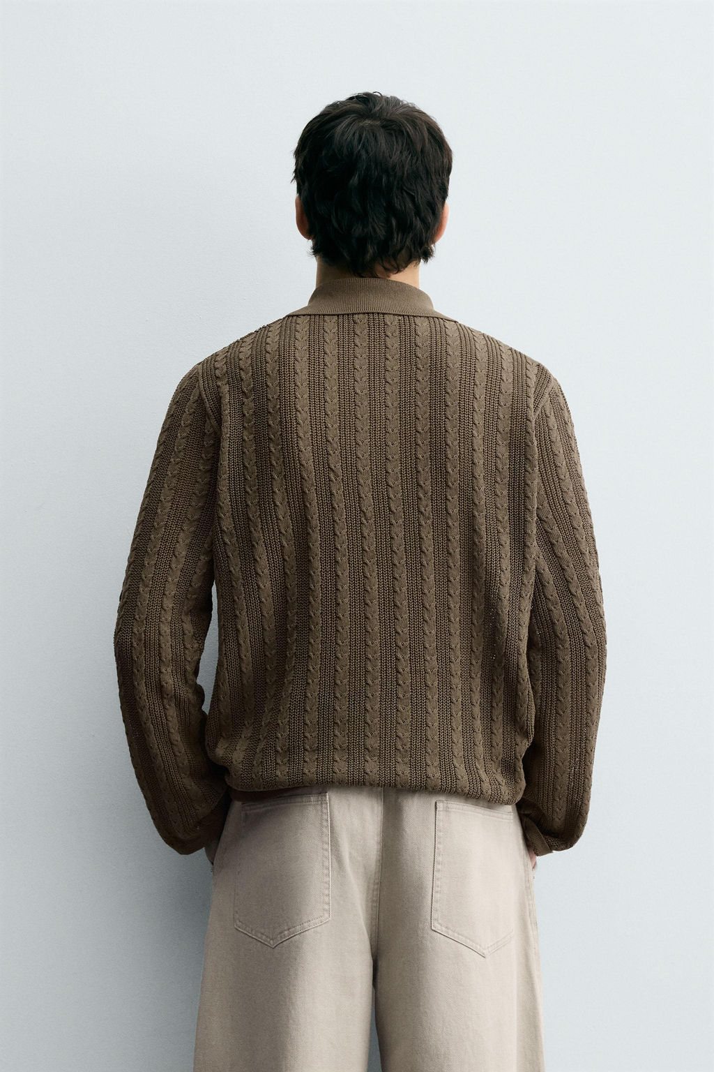 CABLE KNIT POLO SHIRT - Zara фото 3