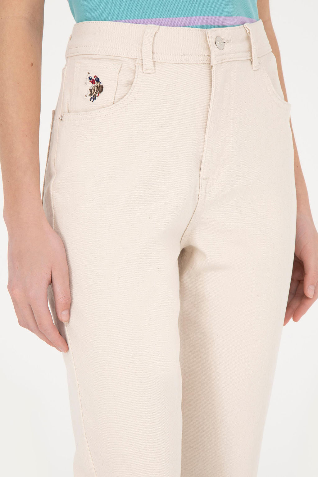 Женские бежевые джинсовые брюки - U.s. polo assn фото 13