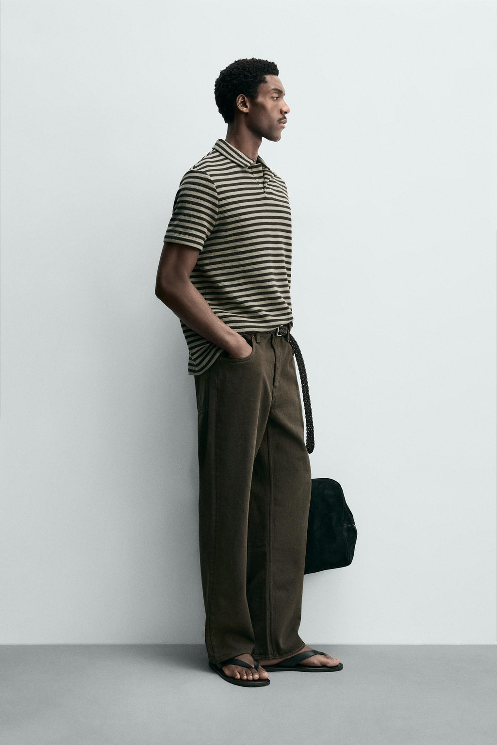 POLO RELAXED FIT ESTRUCTURA / rayas - Zara фото 4