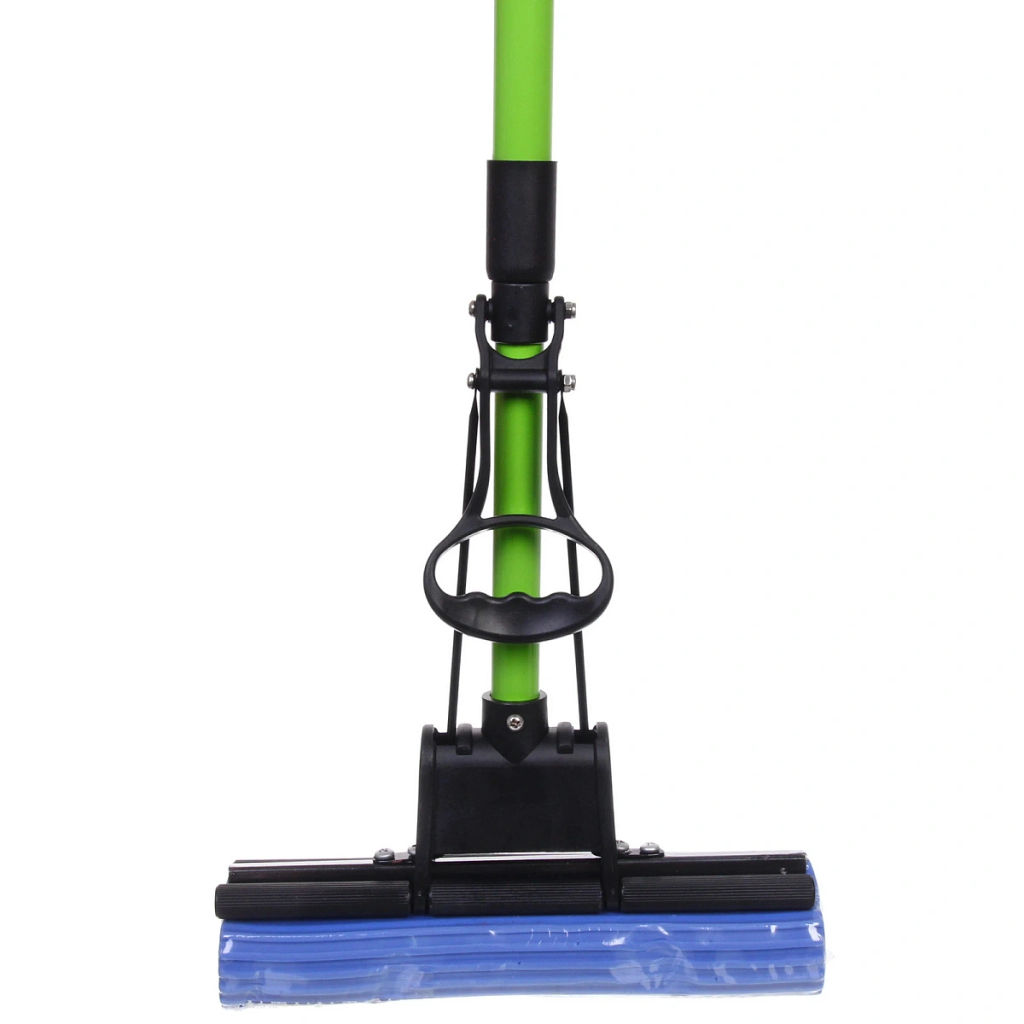 Швабра Селфи с губкой ПВА металлическая ручка 110 см(отжим один ролик) 8019