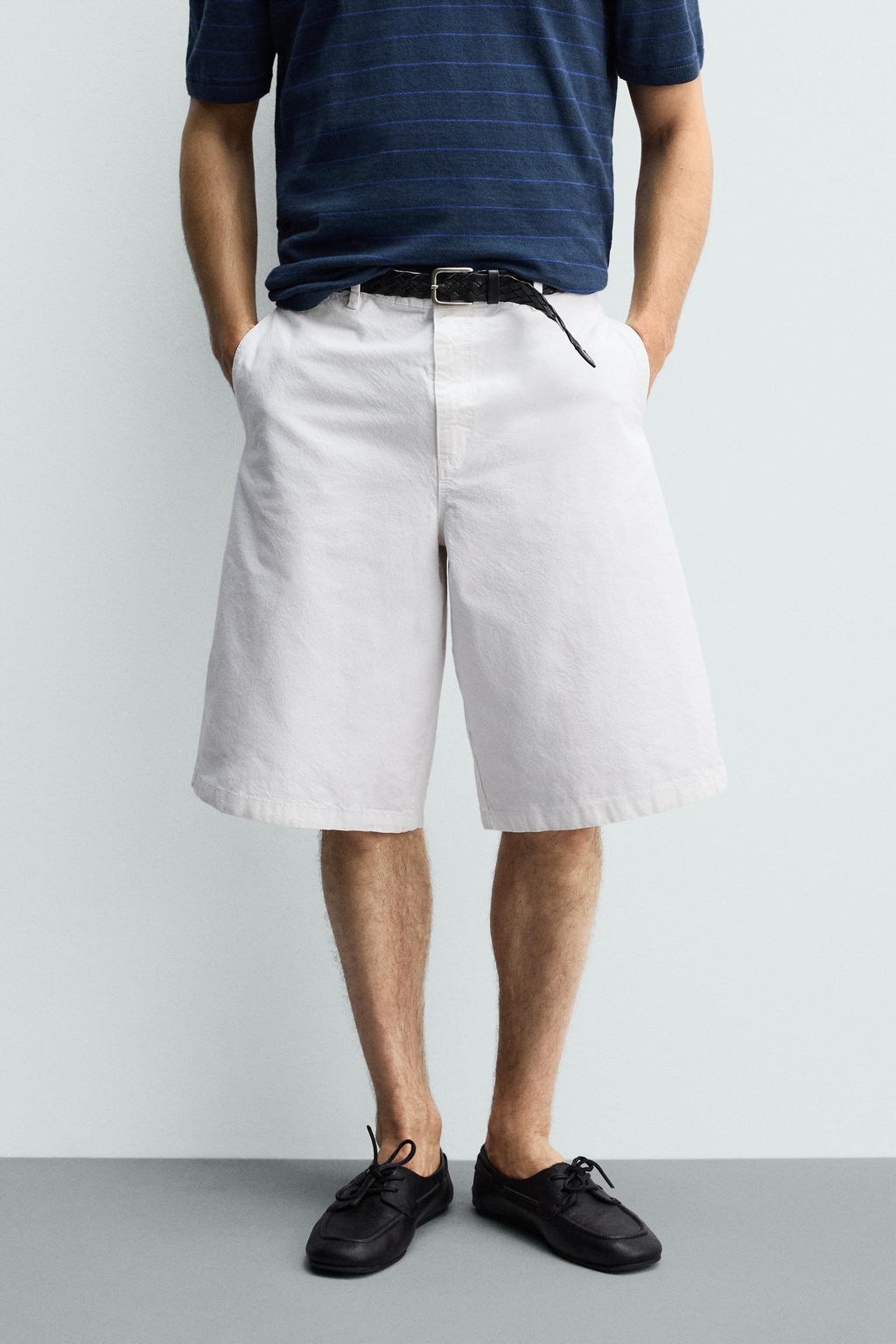 BERMUDA CHINO RELAXED FIT / Blanco