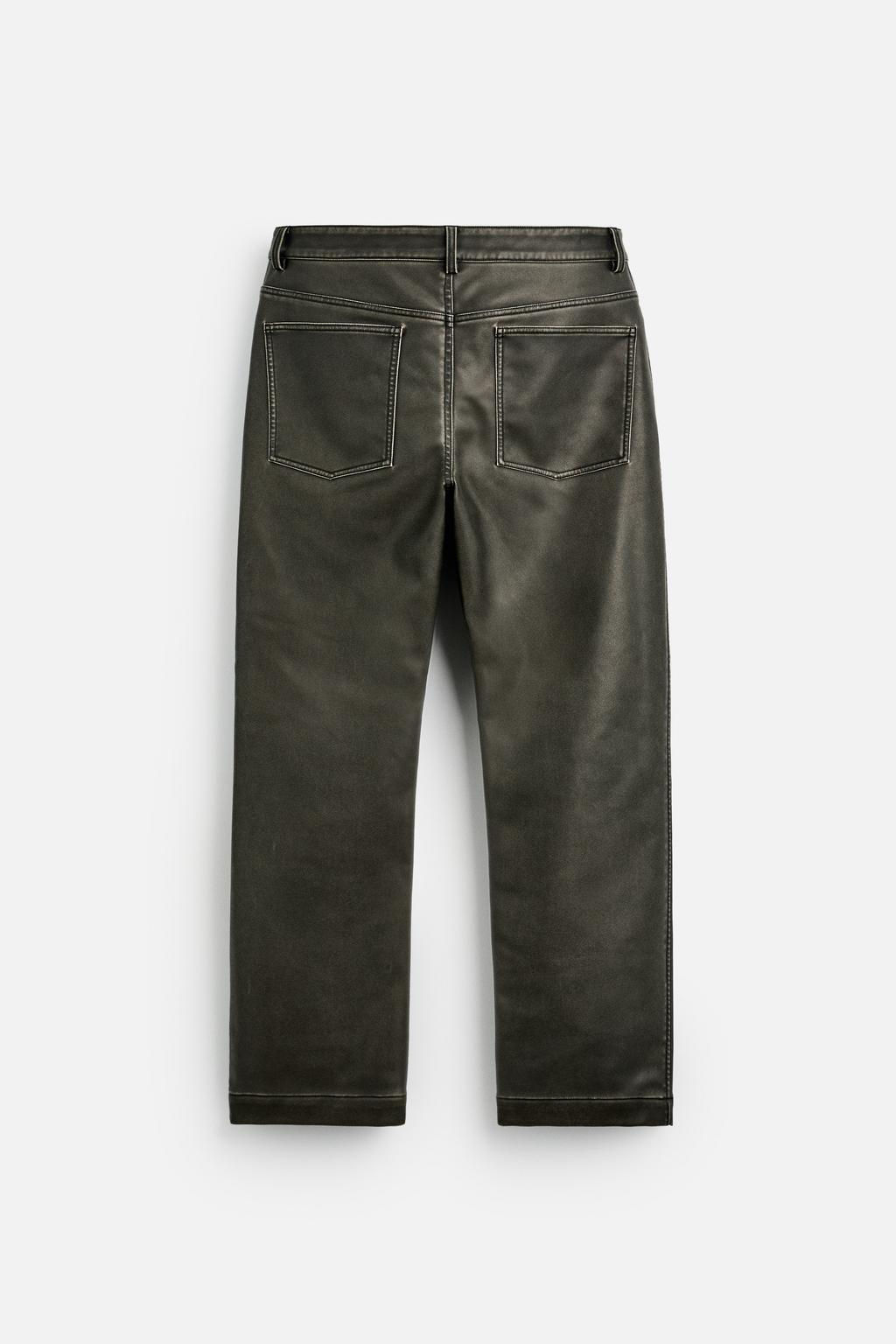 LIMITED EDITION LEATHER EFFECT TROUSERS - Zara фото 7