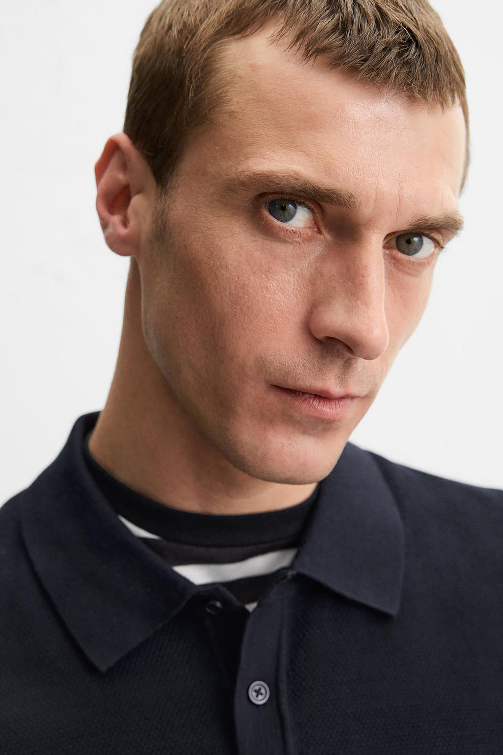 TEXTURED PIQUE KNIT POLO SHIRT - Zara фото 5