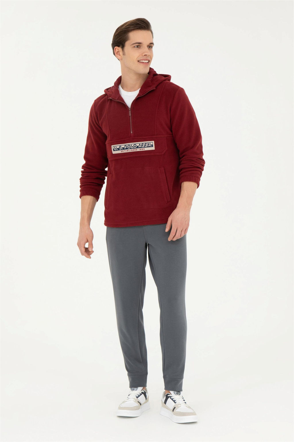 Мужской бордово-красный свитшот - U.s. polo assn фото 4