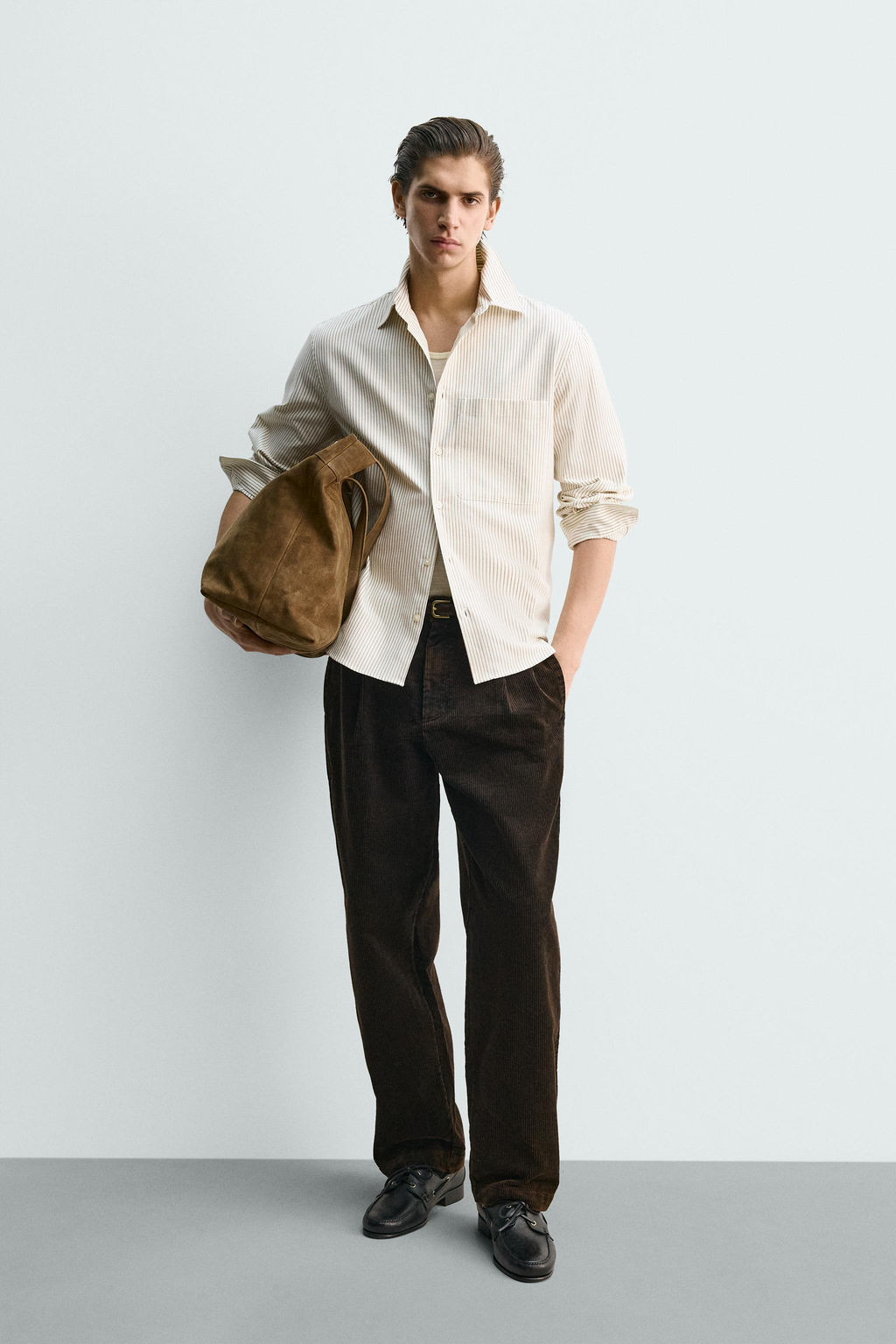 STRIPED TEXTURED OXFORD SHIRT