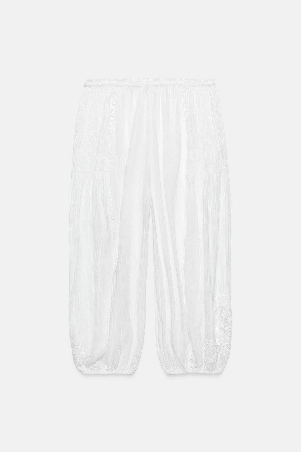 PANTAL?N BOMBACHO ENCAJE ZW COLLECTION / Blanco roto - Zara фото 7