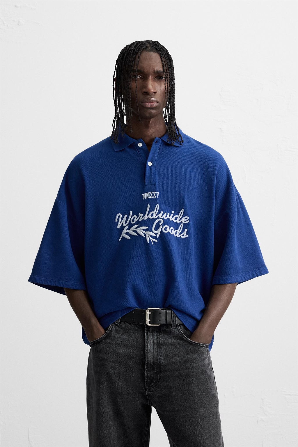 EMBROIDERED TEXT POLO SHIRT - Zara фото 2